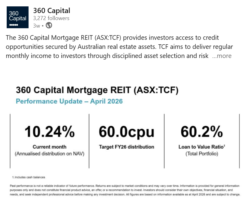 TCF April Performance Update - March 2026