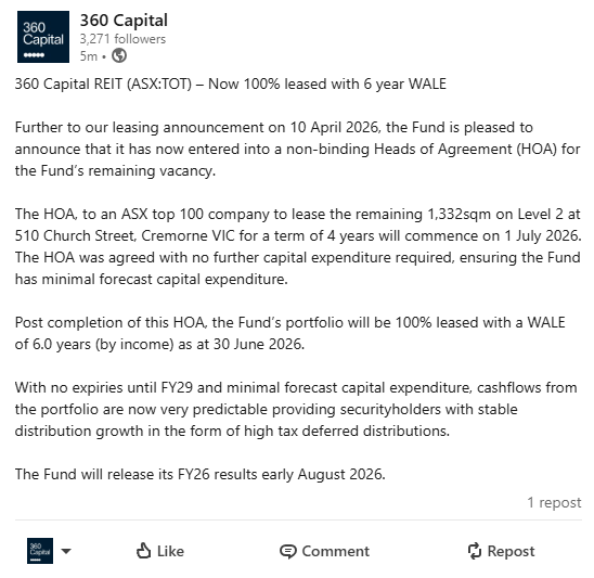 TOT Leasing Update